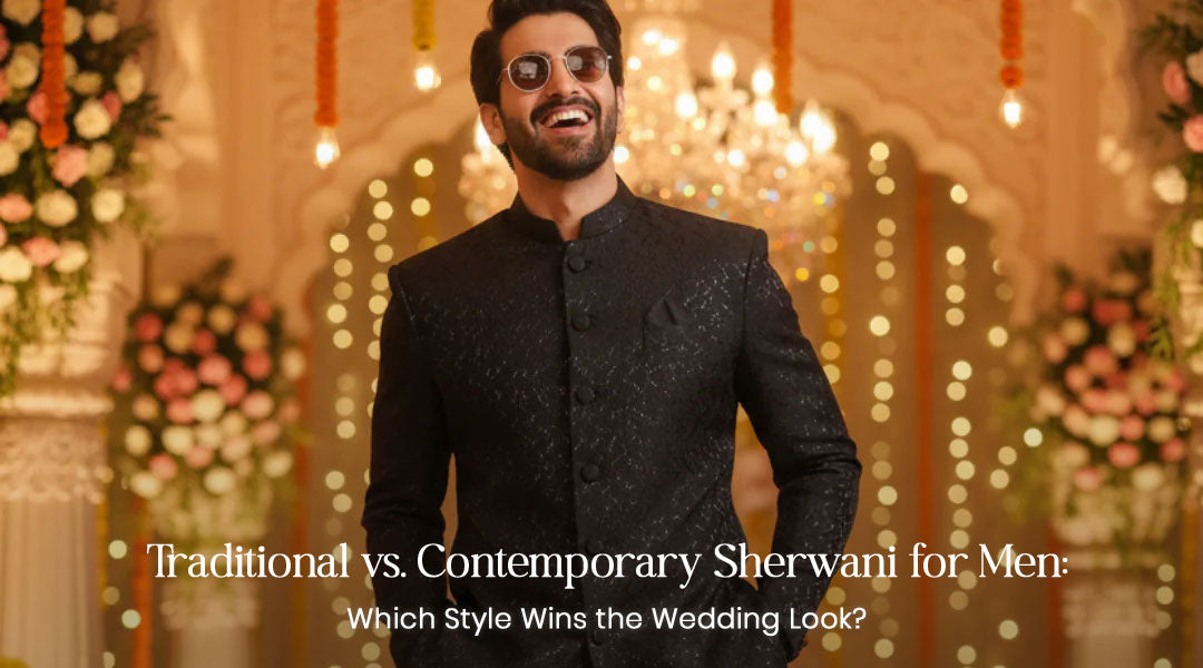 Traditional vs. Contemporary Sherwani for Men: Which Style Wins the Wedding Look?