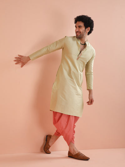Light Green Embroidered Kurta Dhoti Set