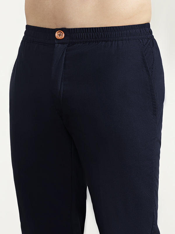 Blue Textured Nehru Jacket Kurta Trouser Set