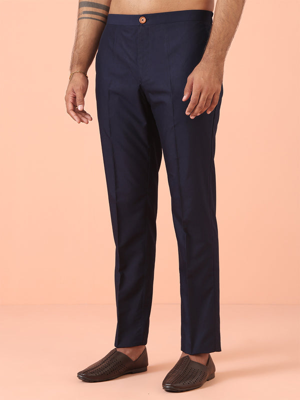 Navy Ombre Metallic Kurta Trouser Set