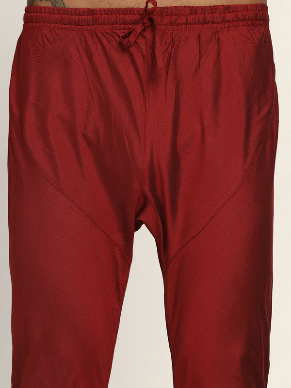 Multi-Color Printed Kurta with Maroon Churidar