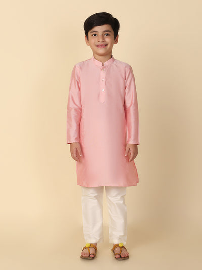 Boy's Light pink Kurta Pyjama Set