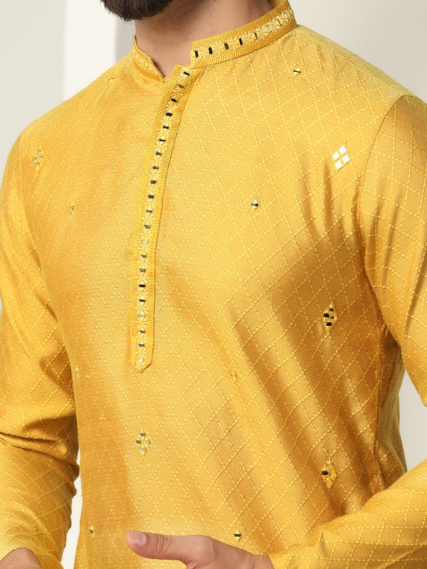 Men's Mustard Kurta Trouser Set