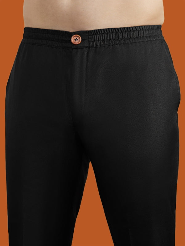 Black Cotton Mirror Work Kurta Trouser Set