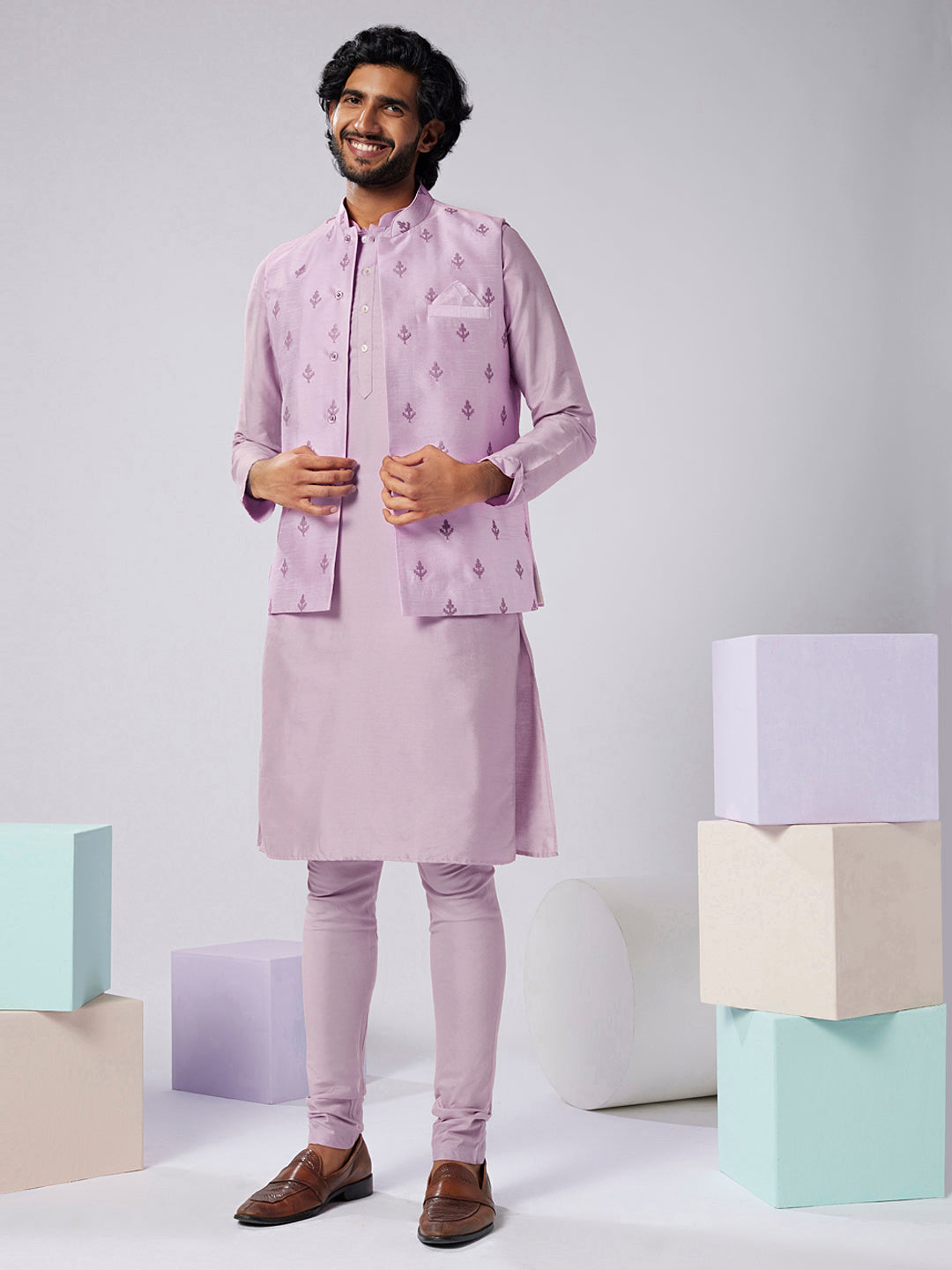 KISAH Men's Indian Cotton Silk Kurta and Churidar with Cotton Silk Nehru  Jacket 44 Orange Kurta and Black Jacket for Wedding & Festive Season at  Amazon Men's Clothing store